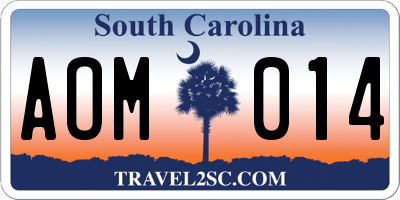 SC license plate AOM014