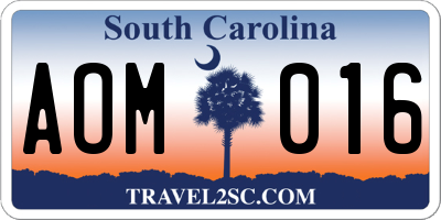 SC license plate AOM016