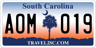 SC license plate AOM019