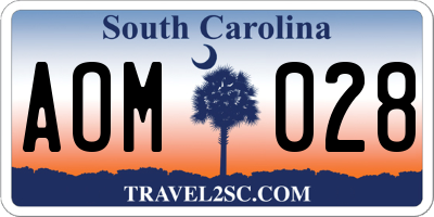 SC license plate AOM028