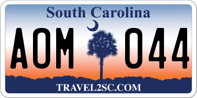 SC license plate AOM044