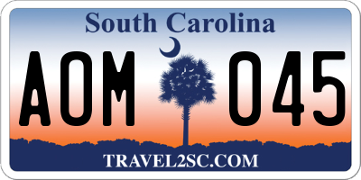 SC license plate AOM045