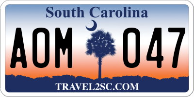 SC license plate AOM047