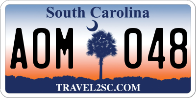 SC license plate AOM048
