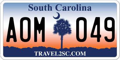 SC license plate AOM049