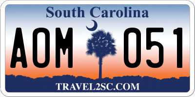 SC license plate AOM051