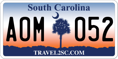 SC license plate AOM052