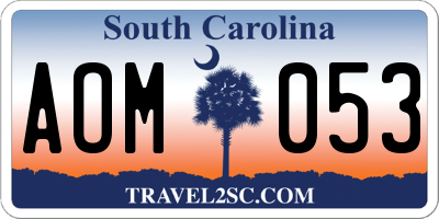 SC license plate AOM053