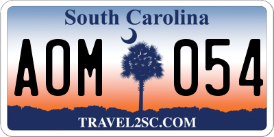 SC license plate AOM054