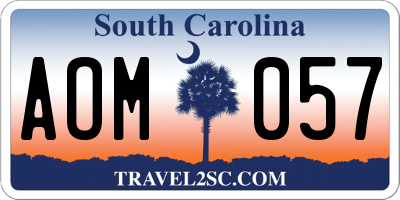 SC license plate AOM057