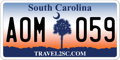 SC license plate AOM059