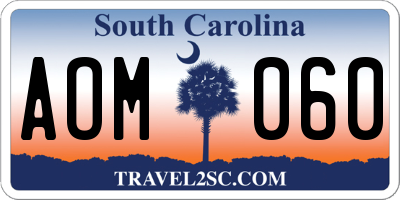 SC license plate AOM060