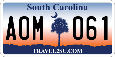 SC license plate AOM061
