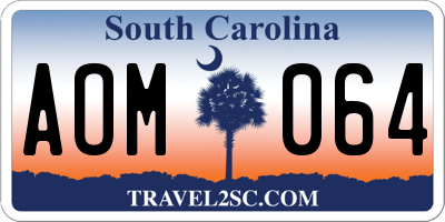 SC license plate AOM064