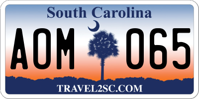SC license plate AOM065