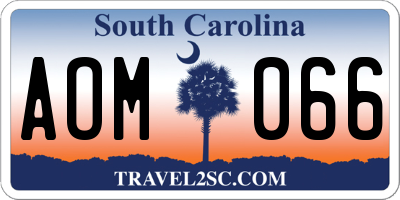 SC license plate AOM066