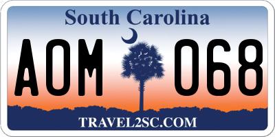 SC license plate AOM068