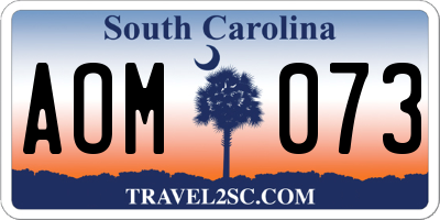 SC license plate AOM073