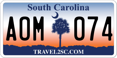 SC license plate AOM074