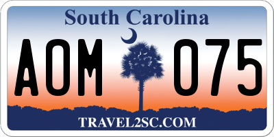 SC license plate AOM075