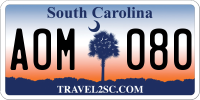 SC license plate AOM080