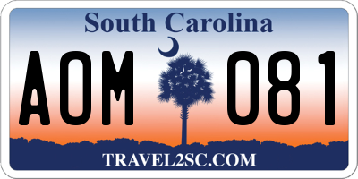 SC license plate AOM081