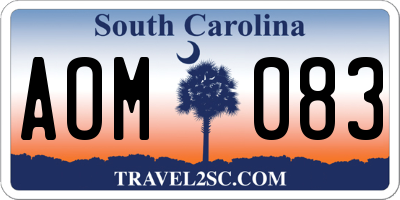 SC license plate AOM083