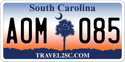 SC license plate AOM085