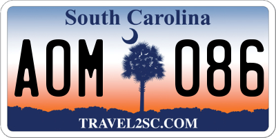 SC license plate AOM086