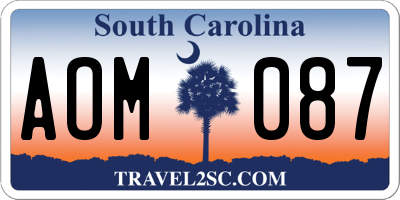 SC license plate AOM087