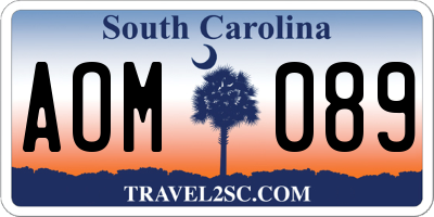 SC license plate AOM089