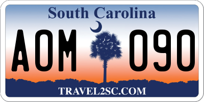 SC license plate AOM090