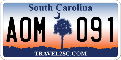 SC license plate AOM091