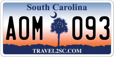 SC license plate AOM093