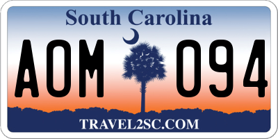 SC license plate AOM094