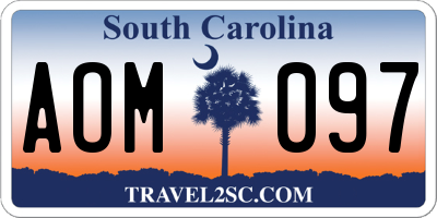 SC license plate AOM097