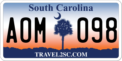 SC license plate AOM098