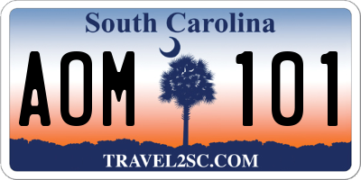 SC license plate AOM101