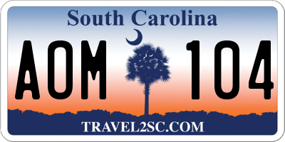 SC license plate AOM104
