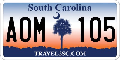SC license plate AOM105