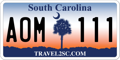 SC license plate AOM111