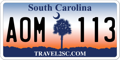 SC license plate AOM113