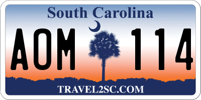 SC license plate AOM114