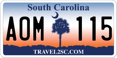 SC license plate AOM115