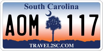 SC license plate AOM117