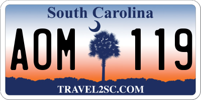 SC license plate AOM119