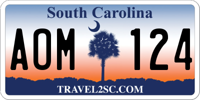 SC license plate AOM124