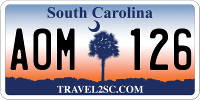 SC license plate AOM126