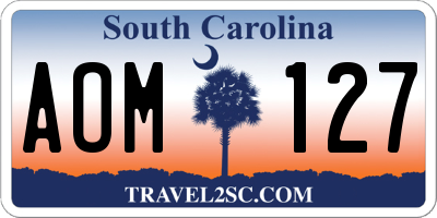SC license plate AOM127
