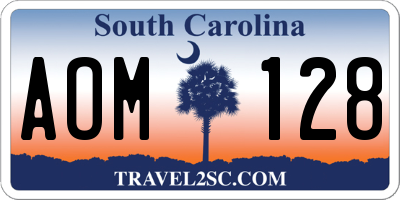 SC license plate AOM128